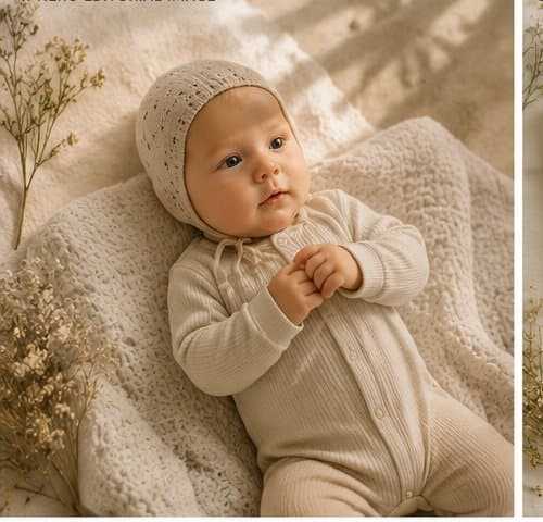 Baby i OliMaLu ribbet heldrakt